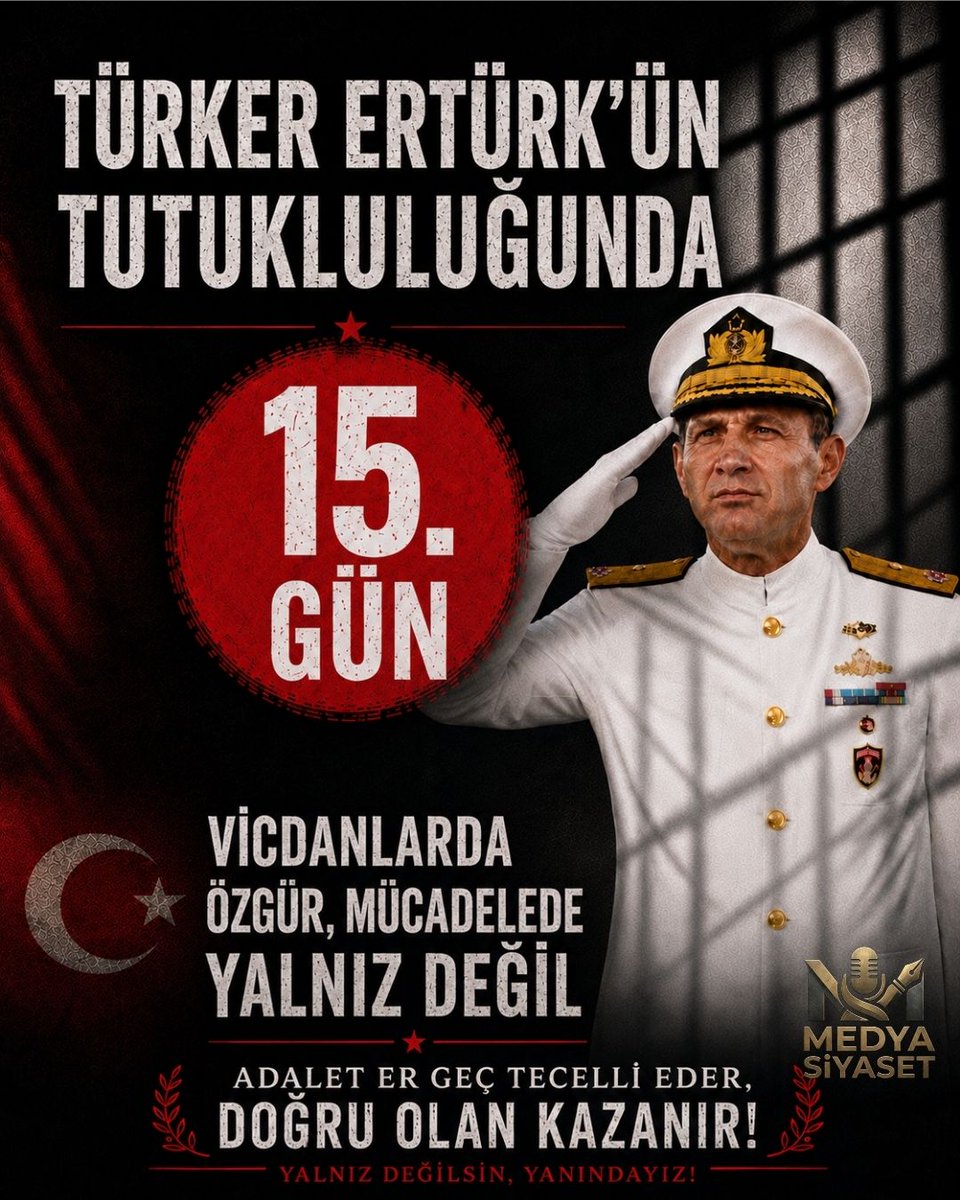 MedyaSiyaset1's tweet photo. 🇹🇷TÜRKER ERTÜRK’ÜN TUTUKLULUĞUNDA 1⃣5⃣. GÜN

Türker Ertürk, 15 gündür tutuklu.

Bizler; vicdanlarda özgür olanın, mücadelede de yalnız bırakılmaması gerektiğine inanıyoruz.

Hukuki sürecin adil, şeffaf ve gecikmeksizin sonuçlanmasını bekliyor; Türker Ertürk’e yönelik desteğimizi bir kez daha ifade ediyoruz.

Vicdanlarda özgür, mücadelede yalnız değil.
Medya Siyaset
 https://t.co/2CSTsnejUw
@Orsatramola
@zdenErtrk
@mrtslm40
#TürkerErtürk #Adalet #MedyaSiyaset