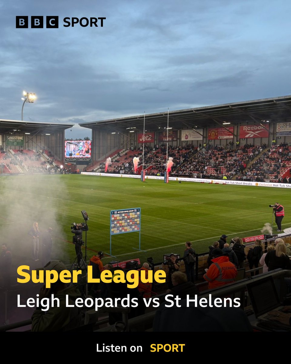 bbcmerseysport's tweet photo. βοΈ This evening
π @paulsaltysalt hosts from 6pm
π @LeighLeopardsRL π @Saints1890
π @SuperLeague
π Leigh Sports Village
π Kick-off 8pm
π @philkinsella & @alanhunte
#οΈβ£ #SLLeiStH #BBCRL #SuperLeague
π» 95.8FM | DAB
πΊ Freeview channel 714
π§ BBC Sport Online https://t.co/LAGpONUHAM
