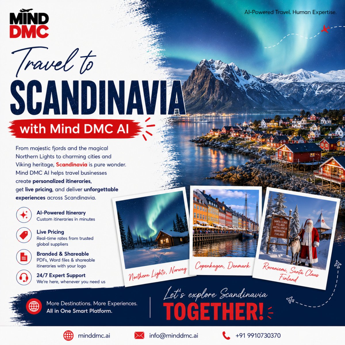 MindD3310's tweet photo. 🌌 Planning Scandinavia for your clients?

Mind DMC AI helps travel professionals create personalized itineraries, access live pricing &amp; share branded proposals.

Plan faster. Sell smarter. ✈️

🌐 https://t.co/G5xBMklv10

#MindDMC #TravelTech #AITravel #Scandinavia https://t.co/462vBCEzJY