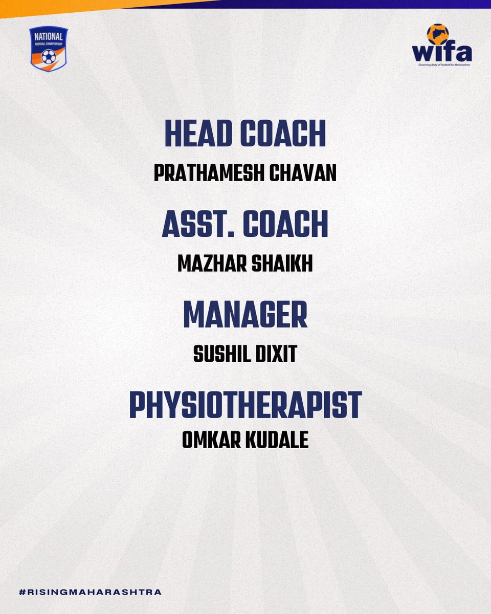 WIFAOfficial's tweet photo. Maharashtra Team Squad Revealed!! 🔥

Presenting the talented squad representing Maharashtra at the Junior Boys’ National Football Championship for Dr. B.C. Roy Trophy 2026–27 🏆

All the best, Team! Let’s make it count! 💪🏻

#BCRoyTrophy #NationalChampionship #RisingMaharashtra https://t.co/utFQnMHcz9