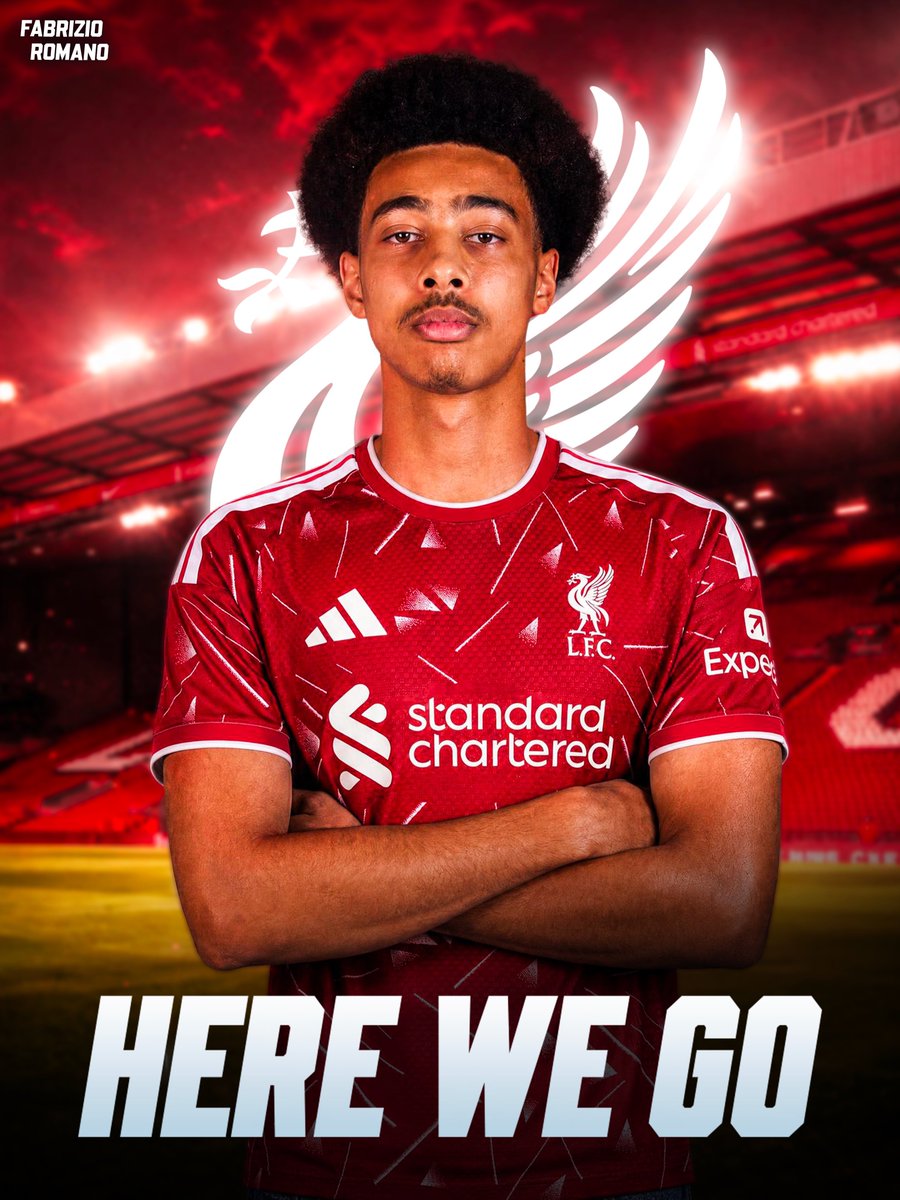 AnfieldEchoX's tweet photo. 🚨🔴 Liverpool agree deal to sign Djylian N'Guessan from Saint Etienne, here we go!

18 year old French striker joins in summer 2027, done also player side as #LFC� got the authorization for medical.

Follows Lucca Brughmans deal as another one for future 

@FabrizioRomano https://t.co/1hVlbTABuX