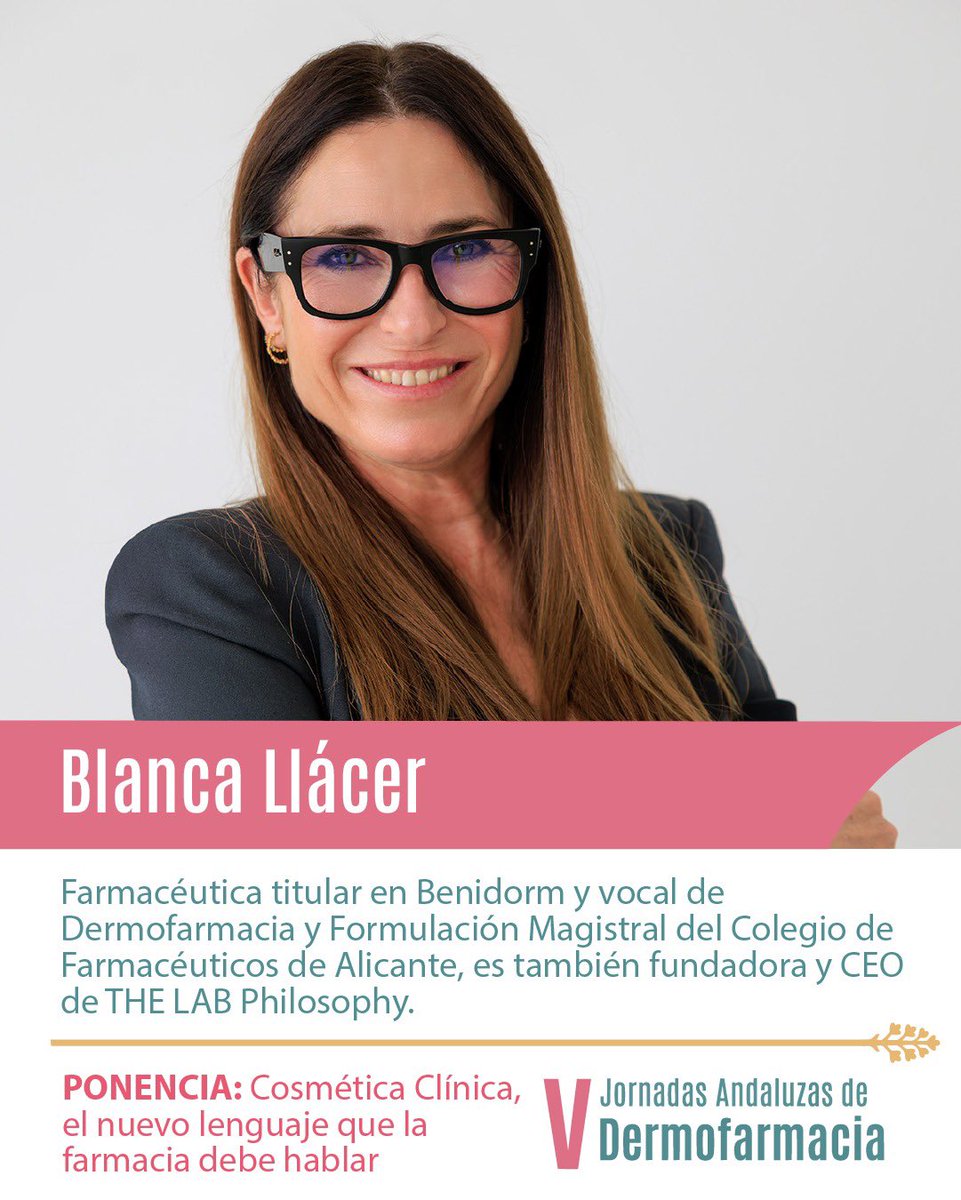 cofgranada_'s tweet photo. 🧴 Cosmética clínica y consejo farmacéutico: una combinación cada vez más necesaria

🗣️ Blanca Llácer abordará estas cuestiones durante las V Jornadas Andaluzas de Dermofarmacia, promovidas por el @CACOF_ 

📍 22 de octubre | Almería
👉 https://t.co/6TvBuA80LB https://t.co/7essLpuilN