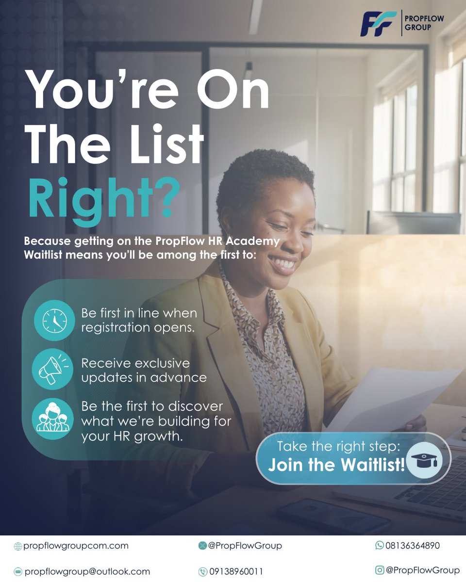 PropflowGroup's tweet photo. You said you want to break into HR. We heard you.

The PropFlow HR Academy is coming, and the people on the waitlist will be the first to know what we’re building.

If HR is where you’re headed, you should probably be on that list.

Join the waitlist: https://t.co/ev1KTHVbFs https://t.co/GOciOAvagd