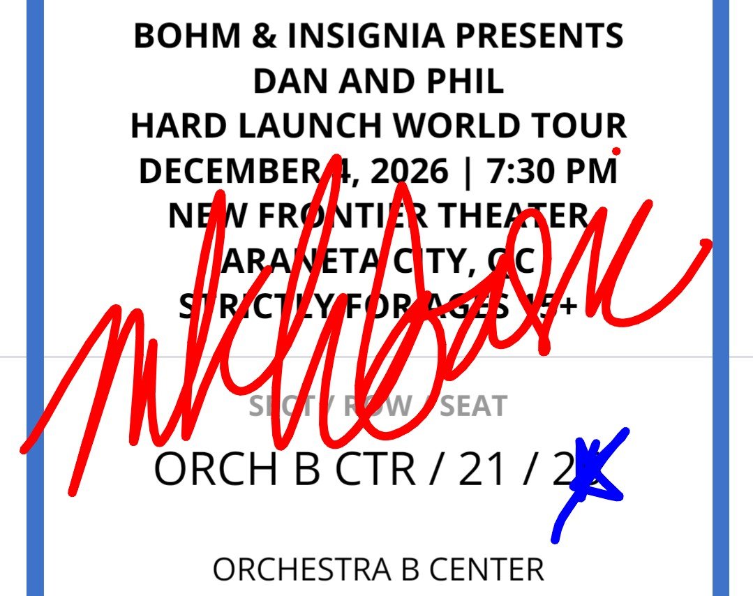 mkhbasic's tweet photo. wts lfb dan and phil hard launch world tour in manila

fs: 2 adjacent orch b center tickets (see pics 1 &amp; 2 for details)
price: php 7000 for both
rfs: secured vip

will also give two dnp season 2 photocards! (see pic 3)

pls dm if interested 😊

#HardLaunchMNL #DanAndPhilinManila https://t.co/uXpjBbKFJC