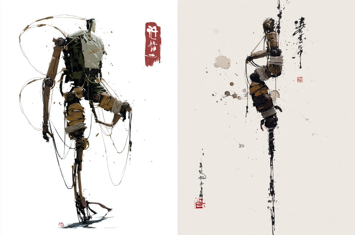 newfetw's tweet photo. Mian and his rope walker.
new character unlocked.
Made with Midjourney.
one harbor crumb under the images. https://t.co/xP9frhYVJM