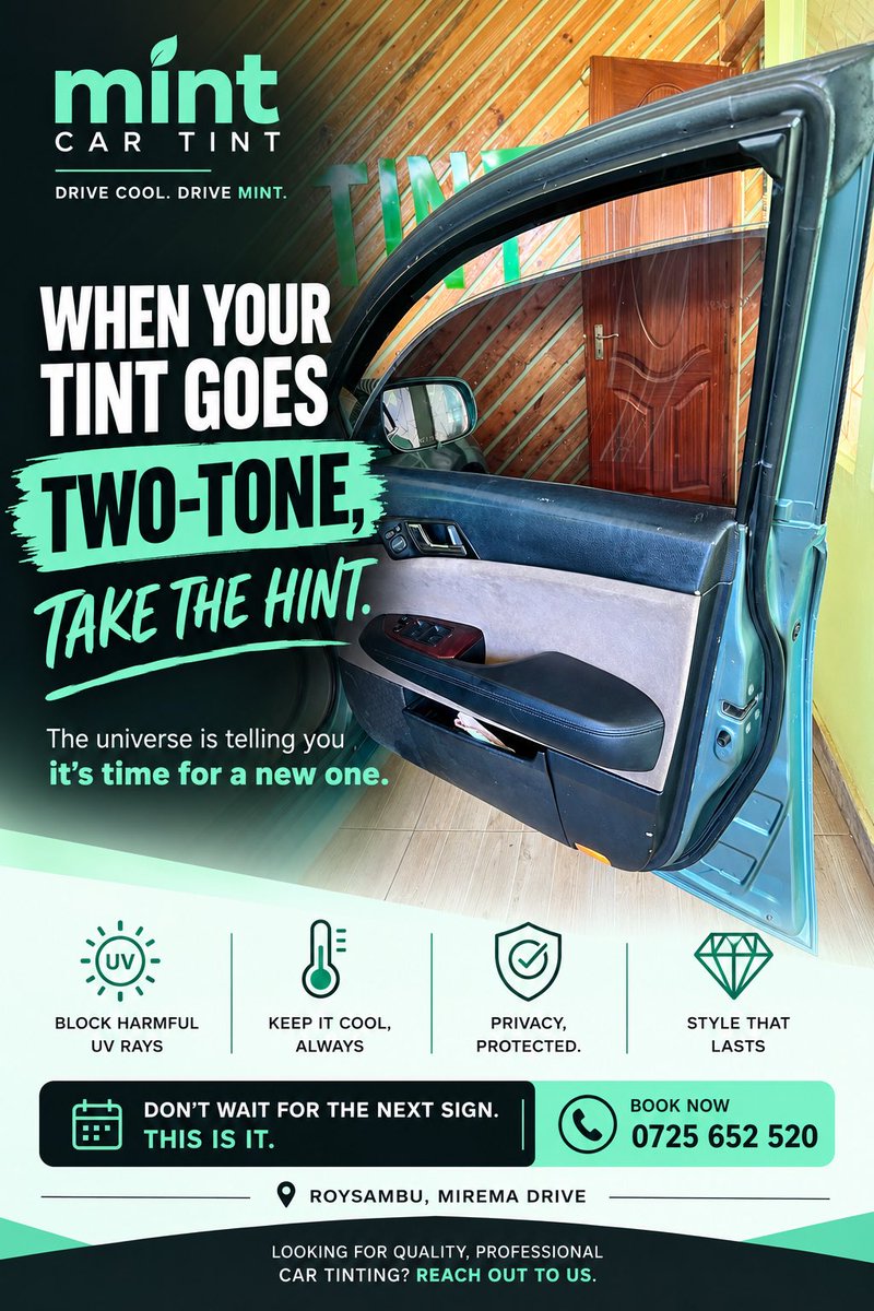 Mint_Car_Tint's tweet photo. Your tint has started telling on itself. 

#cartint #windowtint https://t.co/q2bm9KJdIH