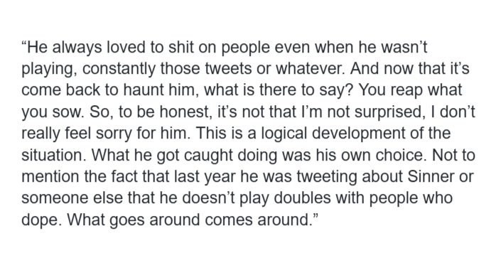 lildarkcage's tweet photo. Karen Khachanov on Nick Kyrgios doping suspension:

"You reap what you sow."
[First&amp;Red] https://t.co/rTXG1GU6zw