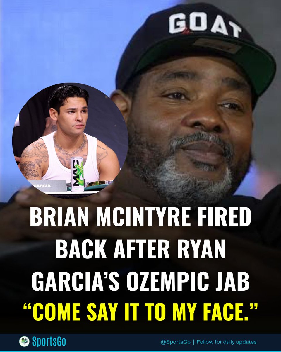 SportsGo9's tweet photo. Brian “BoMac” McIntyre had a strong response after Ryan Garcia’s reported Ozempic jab, questioning Garcia’s skills and calling him out publicly.
#RyanGarcia #BrianMcIntyre #BoMac #Boxing #BoxingNews https://t.co/toHgL3KmGp