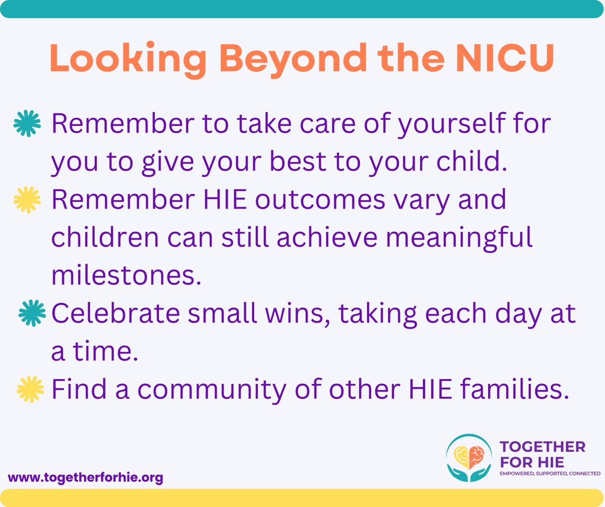 T4HIE's tweet photo. Navigating a NICU stay after a Hypoxic-Ischemic Encephalopathy (HIE) diagnosis can feel completely overwhelming. Swipe to learn more on what you can ask the NICU care team as you advocate for your child.

#NICUAwareness #NICU #NICUJourney #HIE #TogetherForHIE #HIEAwareness https://t.co/lb2PhbA2nu