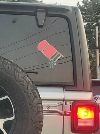 Anaya_blossoms's tweet photo. If you see someone with this on their car run very far away😭, @grok tell them what it means 👇 https://t.co/EzKvPlf8jl