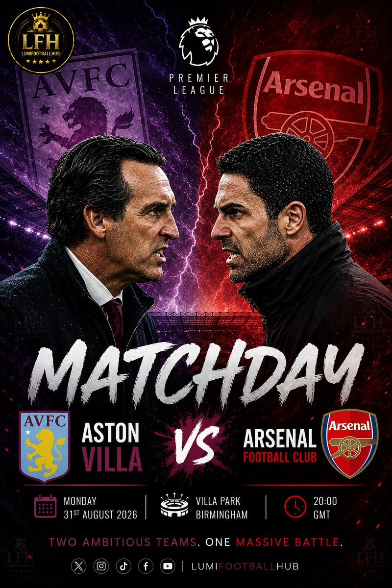 lumifootballhub's tweet photo. 🚨 WOUNDED VILLA. CONFIDENT ARSENAL. ONE MASSIVE TEST UNDER THE LIGHTS AT VILLA PARK.

Aston Villa host Arsenal at Villa Park on 31 August in a clash of polar opposites. Villa are reeling from a 4-0 demolition by Brighton on the opening weekend and have lost four consecutive matches across all competitions, scoring just once.  Arsenal, meanwhile, are flying the champions opened with a 3-0 win over Coventry and carry the momentum of their Community Shield triumph over Manchester City. 

The gulf in confidence is stark. Villa have managed only 0.31 xG per game this season compared to Arsenal's 1.80, while the Gunners have controlled 64% possession in their league opener.  Leon Bailey is a major doubt for the hosts with a strain, further weakening an attack that mustered just six shots against Brighton. 

Arsenal's front three of Havertz, Saka and Ødegaard have all scored already this campaign Tzolis has been hitting the ground running most inform Arsenal players currently, and Mikel Arteta's side Arsenal have won just two of their last four meetings with Aston Villa.

Correct Score Prediction: Aston Villa 0-3 Arsenal

Best Bet: Arsenal to score +1.5 goals 

What are your thoughts on this match?

#LFH #EPL #AVLARS