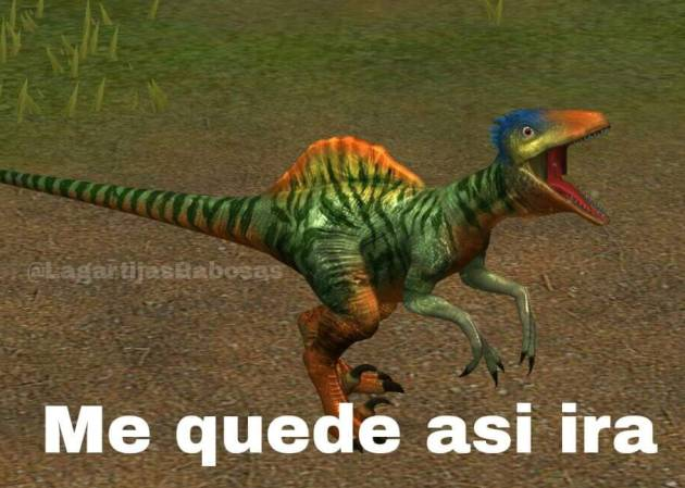 Midogardo's tweet photo. @yucha11nikukyu nace de capturas del juego Jurassic Park Builder con fraces mal escritas o sin sentido, alguien tuvo la idea de mezclar una plantilla del dinosaurio con lentes, con la base de la cancion culo de pitbull y una voz del programa textAloud https://t.co/KNc2OHTKVz