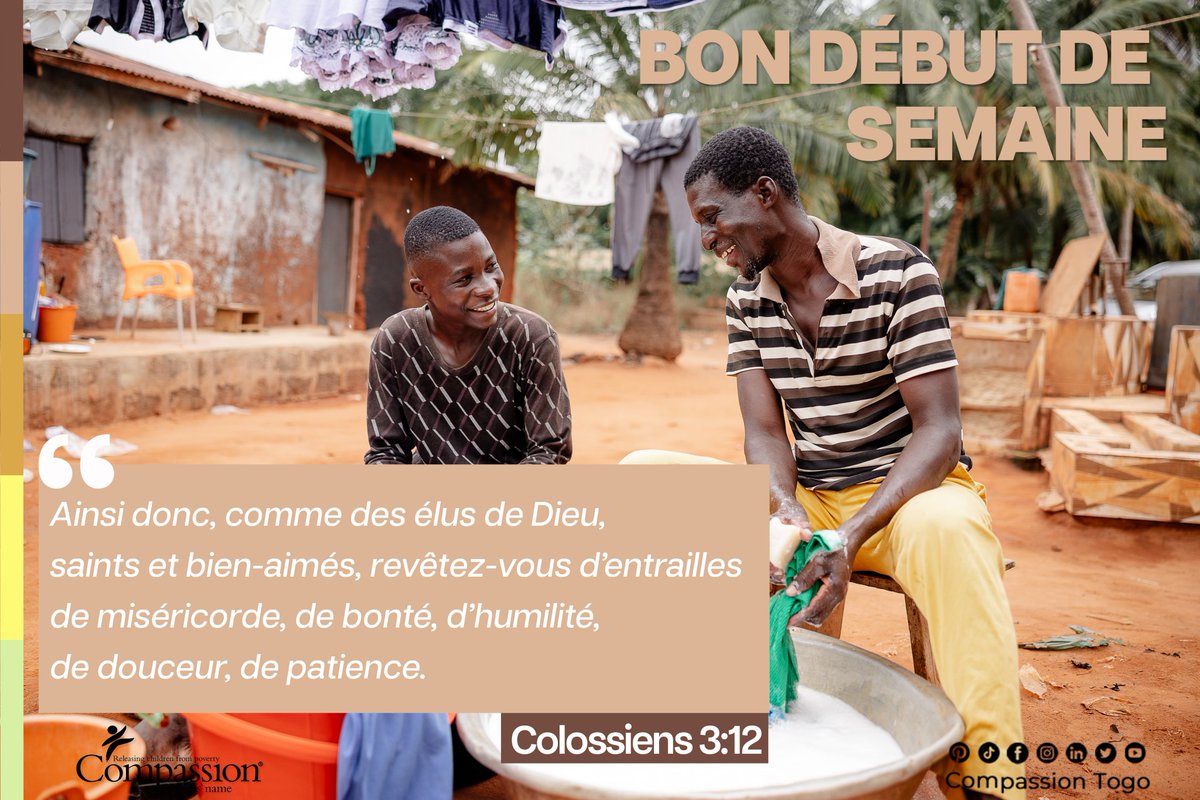 CompassionTg's tweet photo. @CompassionTogo vous souhaite un excellent début de semaine... https://t.co/uhl5AGIcey