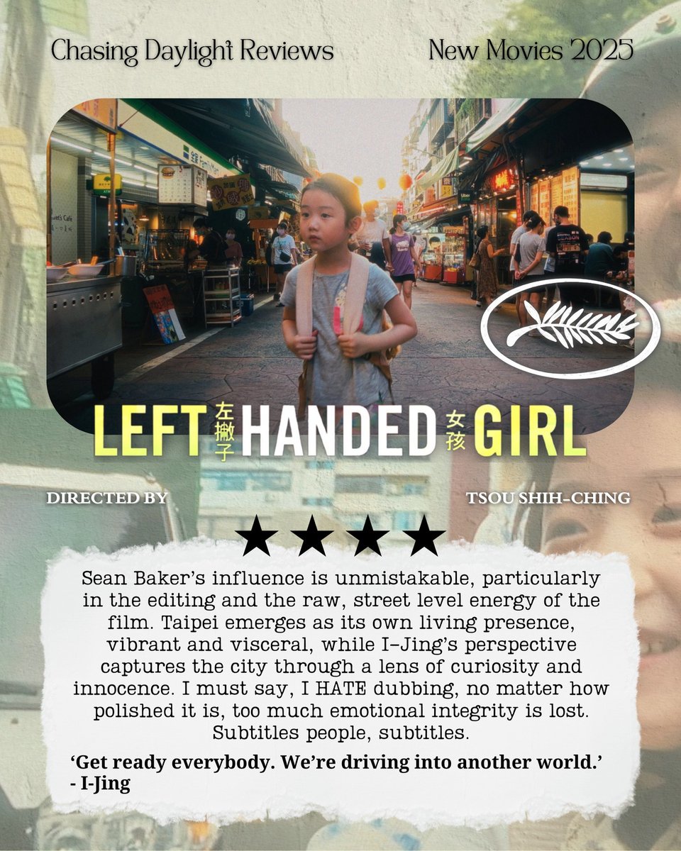 tayfunertem93's tweet photo. Left-Handed Girl (2025) delivers a quietly powerful story with emotional depth, strong performances, and a lasting impact. https://t.co/mozaCDP0wn