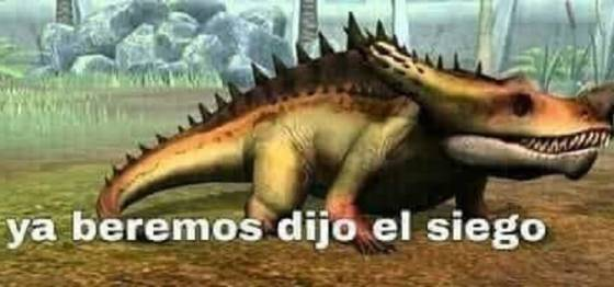 Midogardo's tweet photo. @yucha11nikukyu nace de capturas del juego Jurassic Park Builder con fraces mal escritas o sin sentido, alguien tuvo la idea de mezclar una plantilla del dinosaurio con lentes, con la base de la cancion culo de pitbull y una voz del programa textAloud https://t.co/KNc2OHTKVz