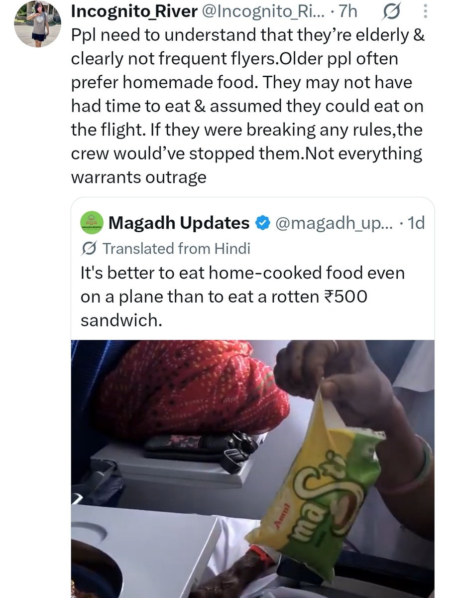 CoffeeAndCalm_'s tweet photo. older people prefer "Ghar ka khana" bc they expect their DIL to cook for them. This mindset needs to change. 70–80-year-old Europeans can travel alone and manage everything themselves, while some Indians start being dependent as early as their 50s. expecting women to serve them. https://t.co/aH2Z9lvOr5