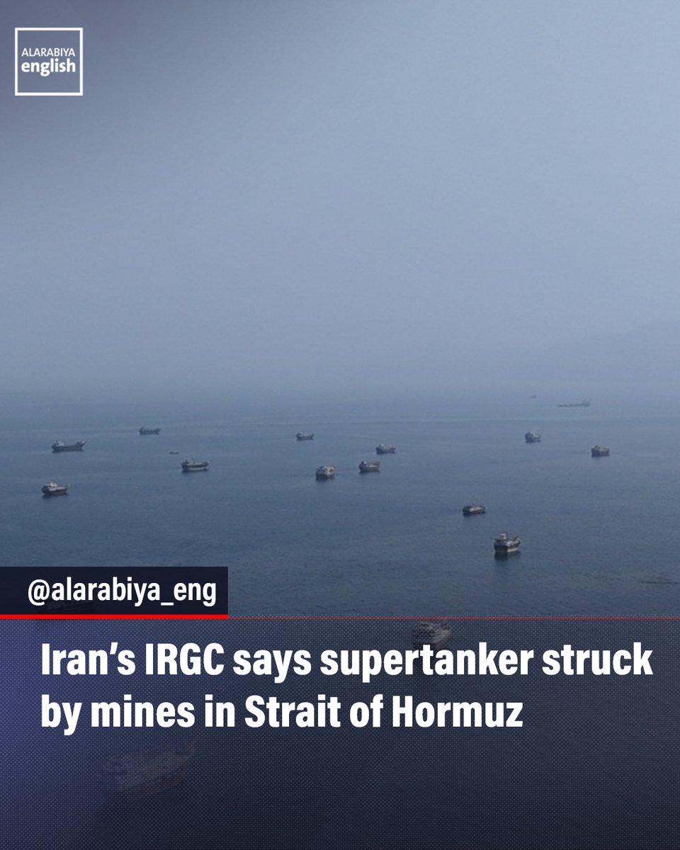 Breaking News: Super Tanker Catches Fire After Naval Mine Attack in Strait of Hormuz