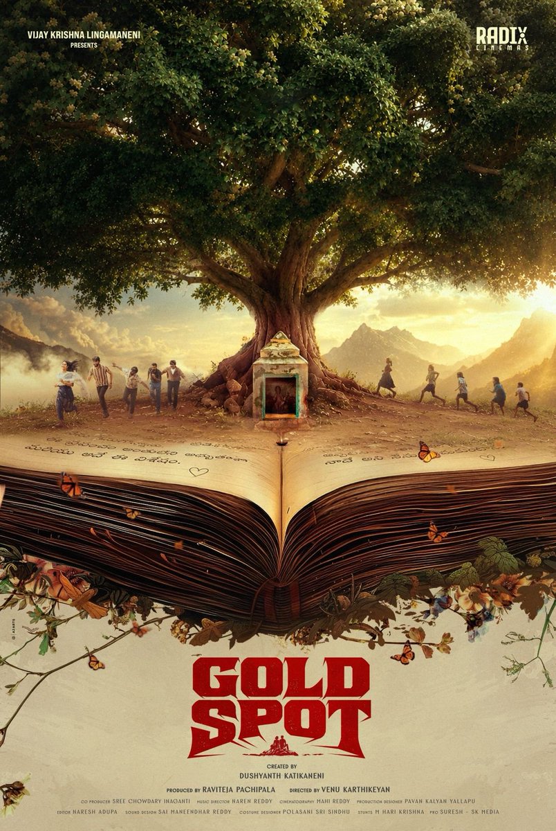 vamsikaka's tweet photo. One story that’s been waiting years to be told… Here’s the First Look of #GoldSpot ❤️‍🔥

Presented by @VijayKrishnaLin 

✍️ Created by @Dushyanth_dk 
🎬 Directed by @venukarthikeyan 

@ABHISHEK__PR #kajalChoudhary  @nareshadupa @NarenReddy_offl @Mahibreddy74594 @SreeChowdary_30 @RadixOffl