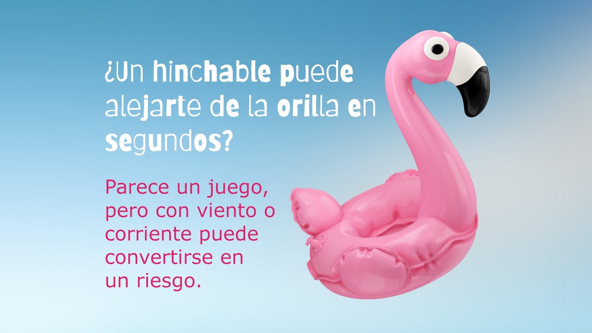 fmapfre's tweet photo. 🦩 Un hinchable puede convertirse en un riesgo cuando hay viento o corriente.

❌ No es un dispositivo de salvamento. 
✅ Mantente cerca de la orilla y presta atención al estado del mar.

La prevención también se disfruta. 🌊

#PrevenidosListosYaFM #VeranoSeguroFM https://t.co/OvmHanFHHr