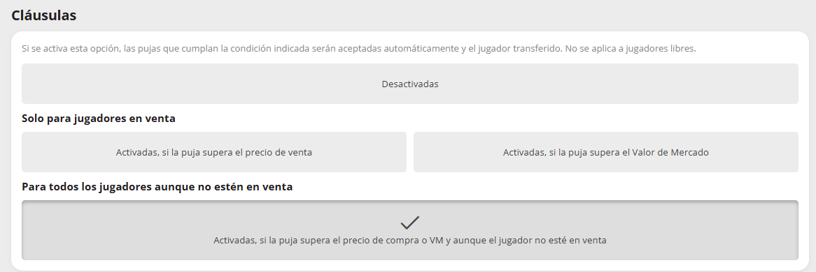 helloyuuk's tweet photo. @biwenger tenemos activada esta opción y en cambio no nos deja hacer clausula si el jugador no está en el mercado. ¿Qué está pasando? https://t.co/OkHa3ott9w