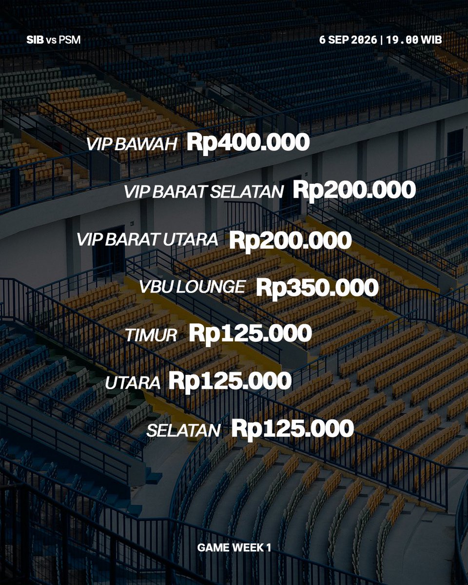 persib's tweet photo. Langkah pertama menuju tahta dimulai 6 September 2026 di rumah kita sendiri, Stadion GBLA, menghadapi PSM Makassar.

Suara dan tepuk tanganmu di tribun adalah bahan bakar utama para pemain di lapangan untuk memulai kompetisi dengan hasil positif. 

Tiket pertandingan #PERSIB vs PSM Makassar sudah bisa didapatkan mulai hari ini di PERSIB App 📲

#LivesInsideUs #ManahJeungGetihna