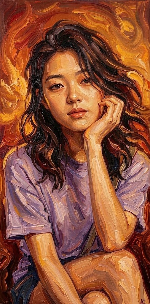 Impasto Oil Painting Portrait