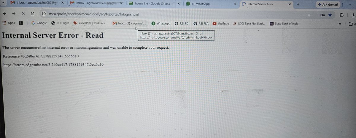 cs_heena's tweet photo. Site is not working when uploading the form, doing payment even login, multiple errors showing, pathetic site @icsi_cs @theicai @MCA21India hope for extension of CFSS scheme. https://t.co/Rn7NLXDID0