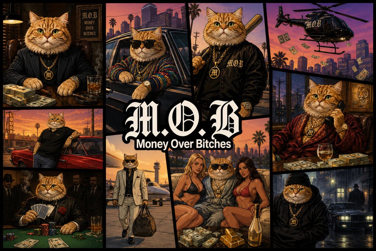 0xAryamoon's tweet photo. $MOB  wasn’t invented on Solana.

It was already in the culture.

Rap. GTA IV. Street mentality.

Now the same phrase has found its way on-chain.

- Money Over Bitches.
- Money Over Bullshit.
- Money Over Distractions.

Some memes need explaining.
M.O.B already has history. 🐈‍⬛💰

https://t.co/RavBBsk4kW