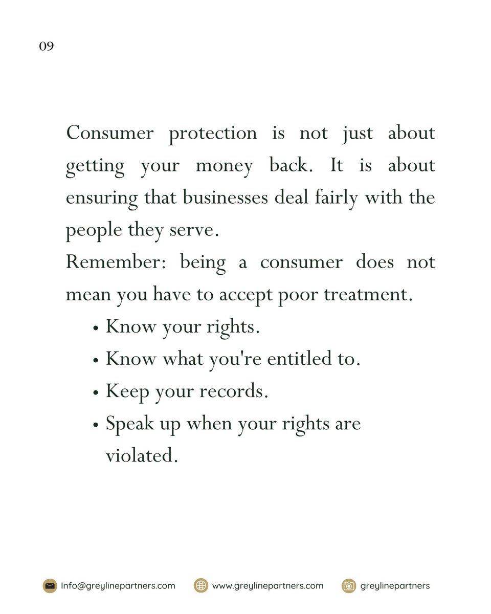 greylinep's tweet photo. 📌 Save this thread and share it with someone who needs to know the rights available to them as consumers.

#GreylinePartners #FCCPC #ConsumerRights #KnowYourRights #LegalTips https://t.co/YJGk2vkZZB