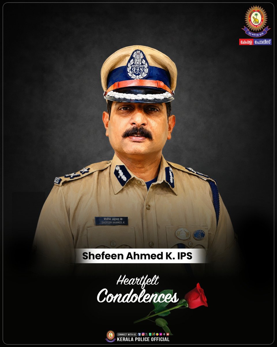 TheKeralaPolice's tweet photo. Heartfelt Condolences🌹

#keralapolice https://t.co/PVv9fSO9hf