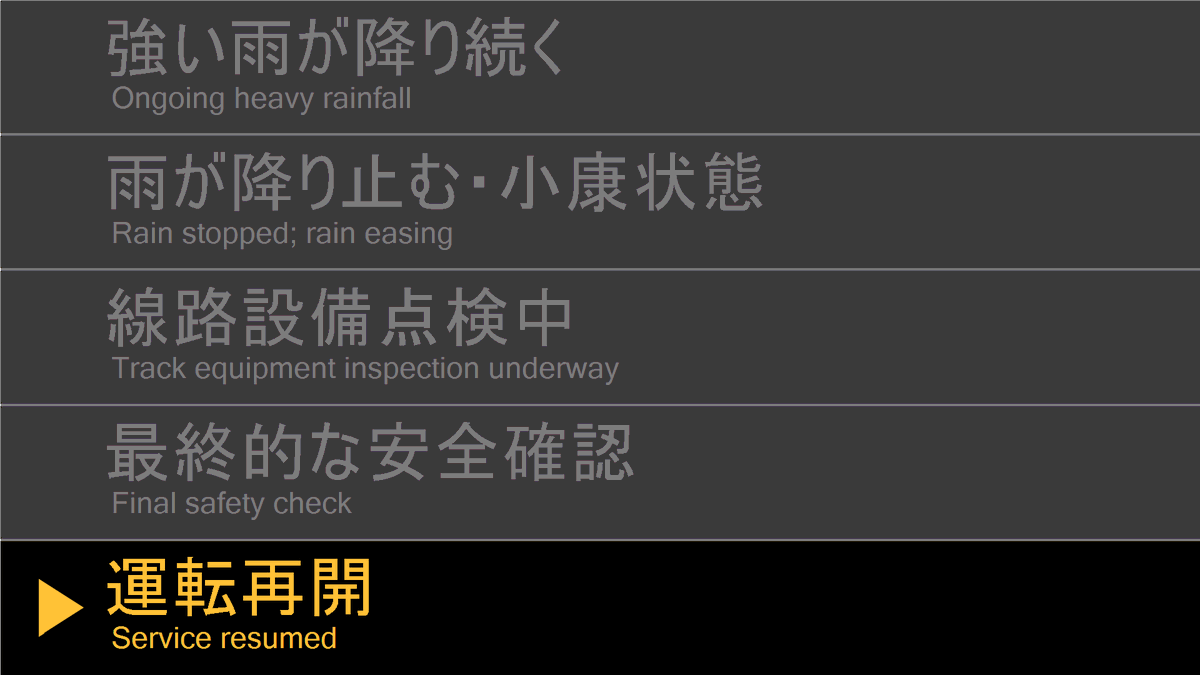 JRC_Meisho's tweet photo. 【08月31日 16時22分現在】雨規制の影響により一部の列車に遅れが発生しています。現在、最終的な安全確認は終了し、16時16分運転再開しました。
#ＪＲ東海 #名松線 #復旧状況 https://t.co/MYRv1yFbii