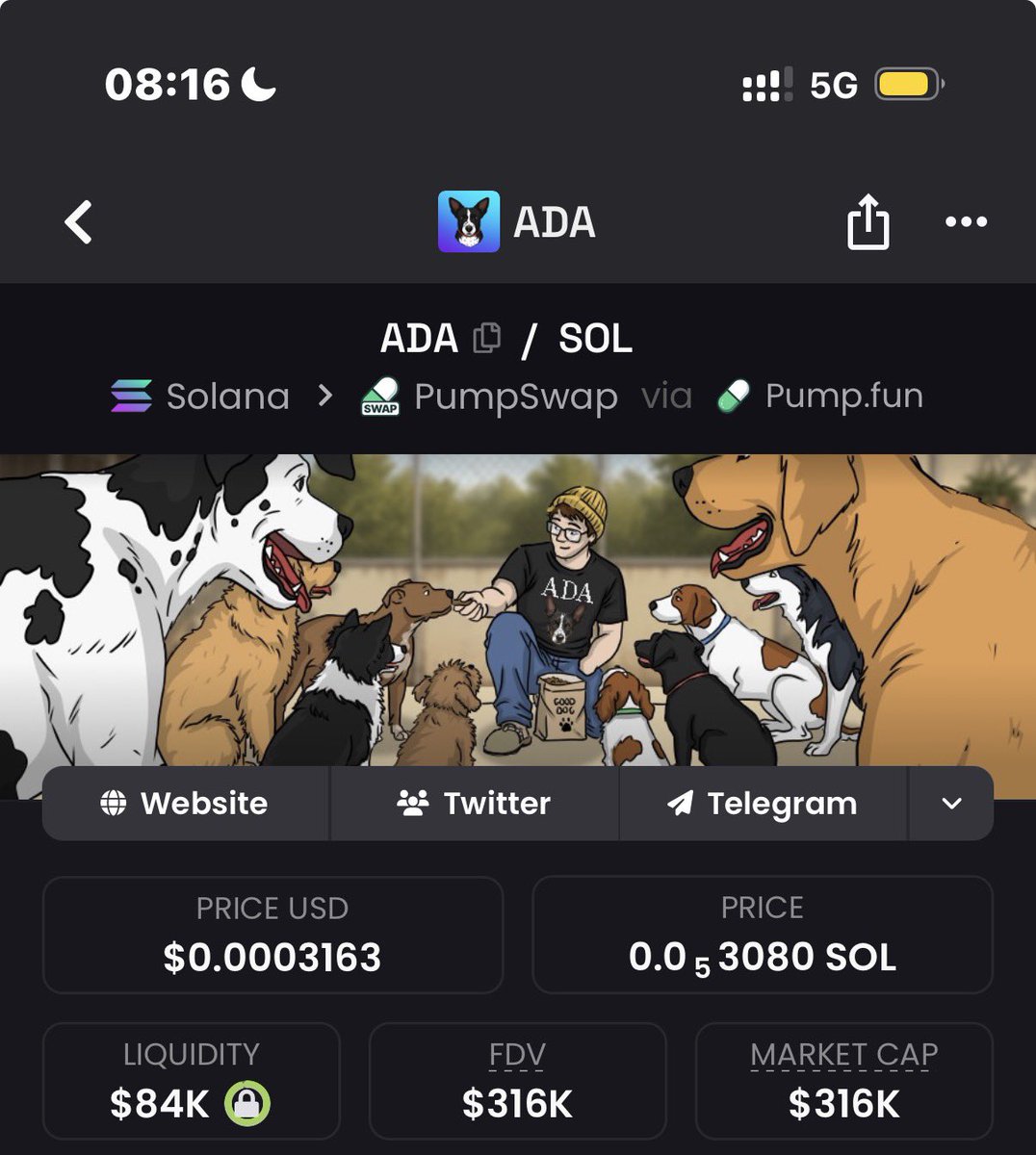 Defi_Cafu's tweet photo. @y0lloo @_TJRTrades Check $ADA @AdaTolysDog out 

C:A: skDGuSDyKYGbYTWnMCNcPeDd4vHUxAsMNVVxxUfpump https://t.co/SHquBOgfxm