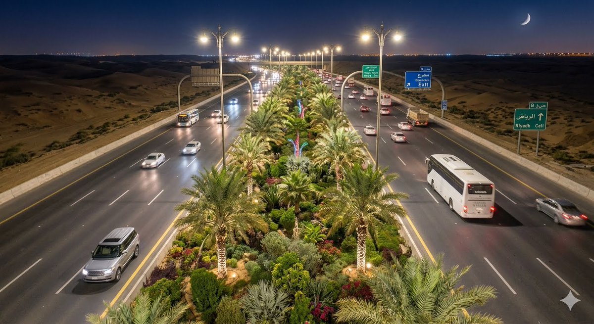 wasiiifff's tweet photo. هل صعب او مستحيل يكون طريق #الرياض_الدمام_السريع كذا ، الأضائه والتشجير للطريق كامل 😍
يارب 🤲 
@SaudiTransport https://t.co/HmxxJVs7sg
