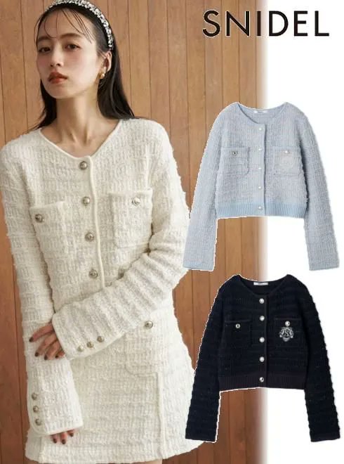 SelectHearty's tweet photo. 2026 AUTUMN COLLECTION 新作入荷
SNIDEL (スナイデル)
【限定10%OFF&さらに400円OFF】
ツイードニットCD
16,500円→14,850円
https://t.co/qncXCrCJ6V
エンブレム刺繍がアクセント
▼400円OFFクーポン
https://t.co/SV3ojVW4YC
#snidel #スナイデル #楽天 https://t.co/A8tdFlsztL