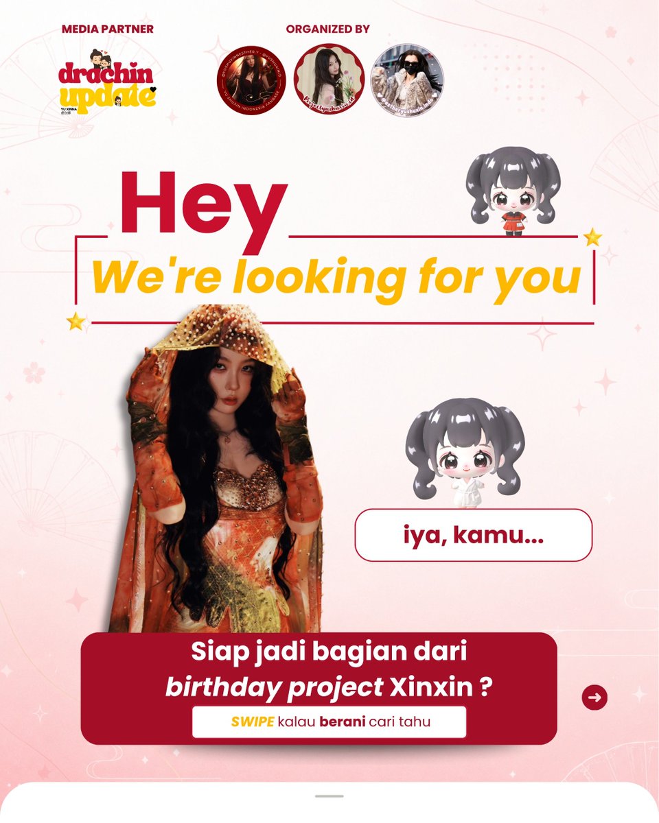 YSXProjectID's tweet photo. 🎀 (YU)PHORIA 1.0 is calling YOU!

Yuk, jadi bagian dari tim di balik perayaan ulang tahun Yu Shuxin✨

Nggak perlu expert, cukup punya passion untuk kontribusi♡

🎁 Volunteer benefits
📅 31 Aug–4 Sep 2026
📝 https://t.co/O9s0z0IX99

#EstherYu #YuShuxin #虞书欣 
#YuPhoria1Point0 https://t.co/YDysFCkFsB