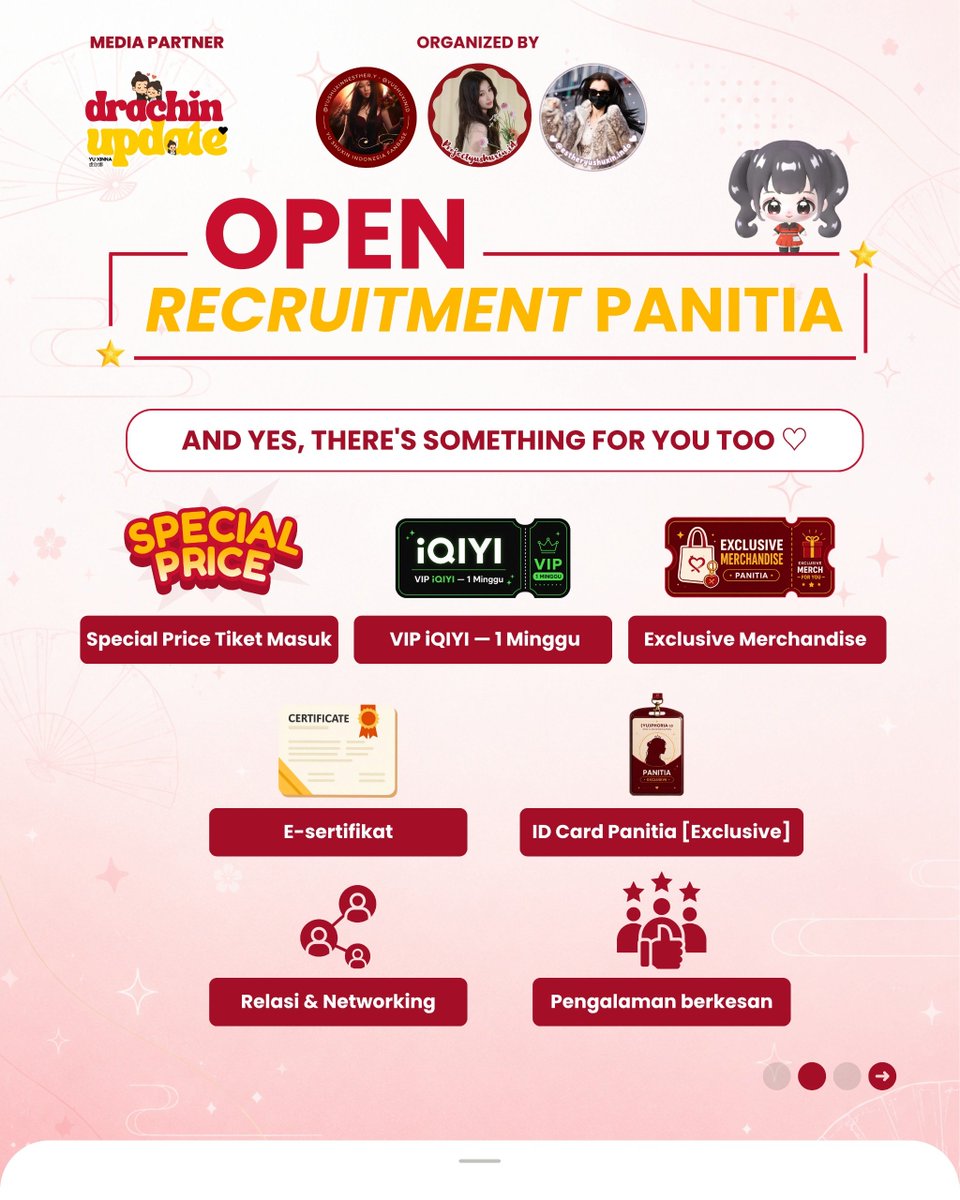 YSXProjectID's tweet photo. 🎀 (YU)PHORIA 1.0 is calling YOU!

Yuk, jadi bagian dari tim di balik perayaan ulang tahun Yu Shuxin✨

Nggak perlu expert, cukup punya passion untuk kontribusi♡

🎁 Volunteer benefits
📅 31 Aug–4 Sep 2026
📝 https://t.co/O9s0z0IX99

#EstherYu #YuShuxin #虞书欣 
#YuPhoria1Point0 https://t.co/YDysFCkFsB