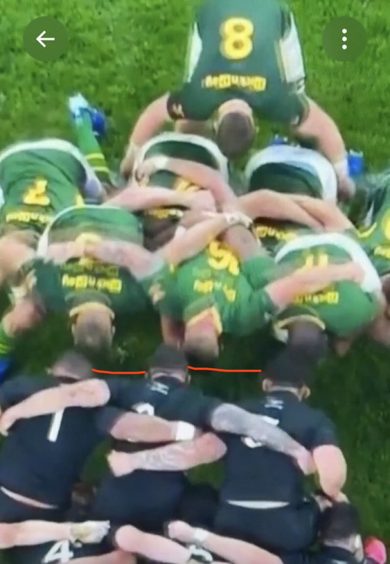 EdrichVenter's tweet photo. @ChalynRugby AB nr 3 setting up to right…look at the difference in space between front row of AB’s. Nr 3 going out of his way to scrum to the right. https://t.co/AC6L8qGOCy