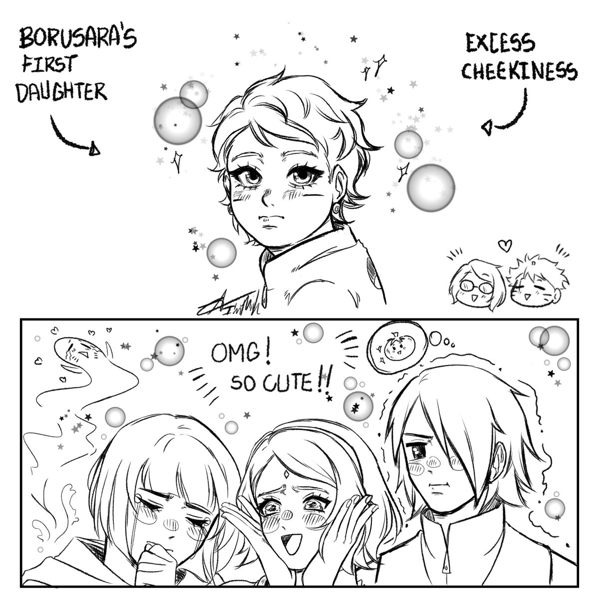 ImMiihyuu's tweet photo. Um momento fofo entre a família ao receber um novo membro 🤭🤧💖

#borusara #boruto #borutotbv 
#sasusaku #naruhina https://t.co/8GVzMEEJxp