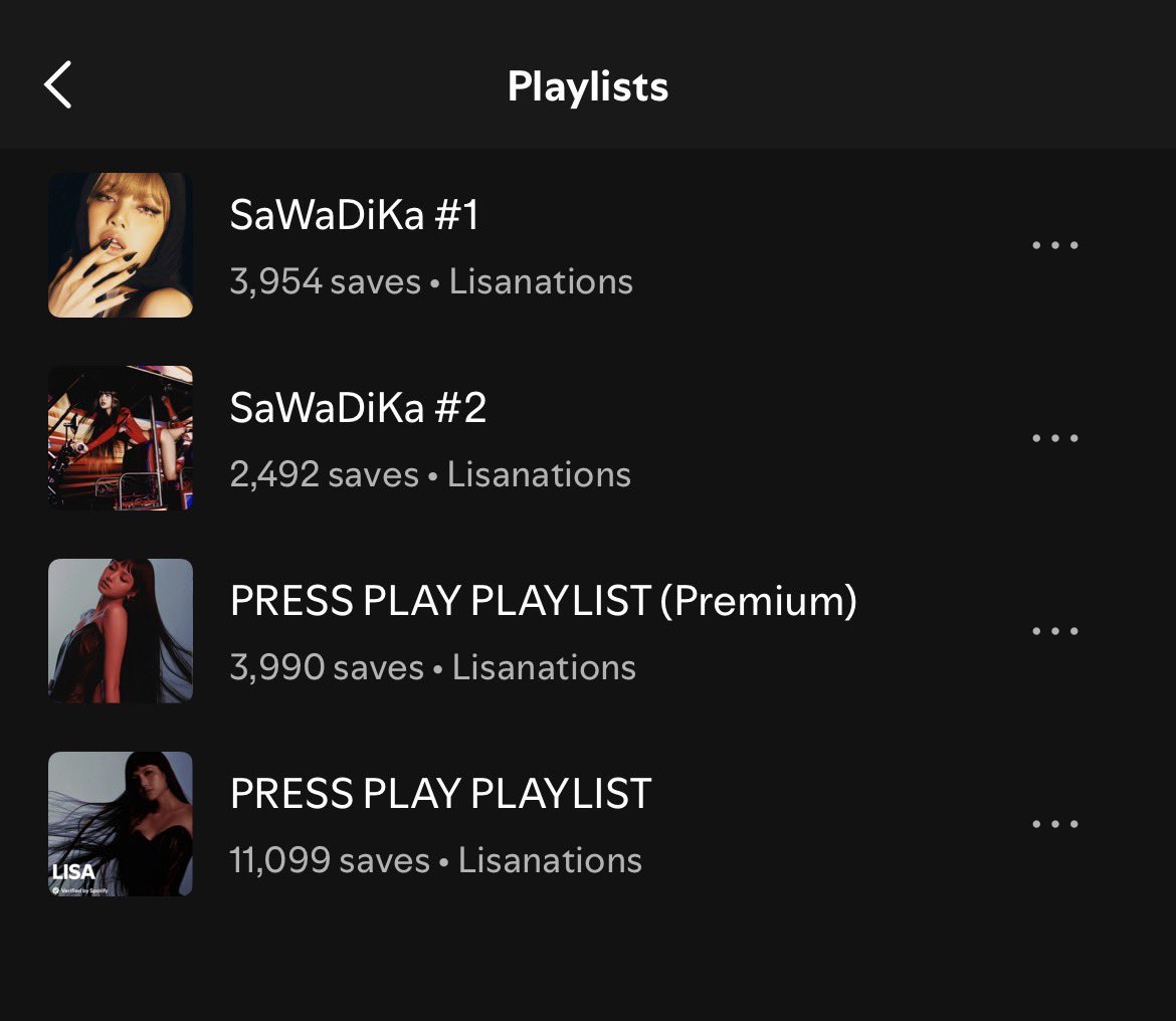 LISANATIONS_'s tweet photo. Lilies, please save and copy these Spotify playlists. Please note that we just threw in some random songs for now and they will be rearranged on D-Day.

🔗 https://t.co/FiUyPXypzV
🔗 https://t.co/NuCGyiYO1J
🔗 https://t.co/oowQZ7Od4N
🔗 https://t.co/R8z4alUoVR

PRESAVE PRESS PLAY
#LISA_PRESSPLAY #LISAxSaWaDiKa