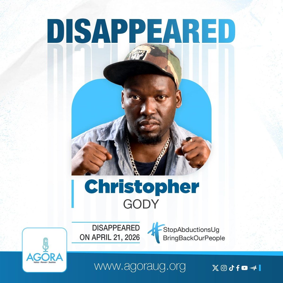 AgoraCFR's tweet photo. Yesterday, August 30, marked the International Day of the Victims of Enforced Disappearances, designated by the @UN General Assembly in 2010 to raise global awareness about enforced disappearance and the rights of victims and their families.
An enforced disappearance occurs when a person is arrested, detained or otherwise deprived of their liberty by state agents, or by persons acting with the authorisation, support or acquiescence of the state, followed by a refusal to acknowledge the deprivation of liberty or by concealment of the person’s fate or whereabouts. It removes people from the protection of the law and leaves families in a painful state of uncertainty, often without knowing whether their loved one is alive, where they are being held or what has happened to them.
In Uganda, AGORA has documented cases of enforced disappearance involving people abducted or taken into custody and subsequently denied access to their families, lawyers or the courts. We have followed cases, recorded detention histories, sought information on people’s whereabouts and amplified the demands of families seeking truth, justice and accountability.
Every person has the right to liberty and security, to due process and to the protection of the law. Families have the right to know the fate and whereabouts of their loved ones. Enforced disappearance must not become a way of making people disappear from public view and accountability.
As we mark this day, we remember every person who has been subjected to enforced disappearance and stand with the families who continue to demand answers. Where are they? What happened to them? Who is responsible? These questions deserve answers, and the search for the truth must continue.
#StopAbductionsUg 
#BringBackOurPeople