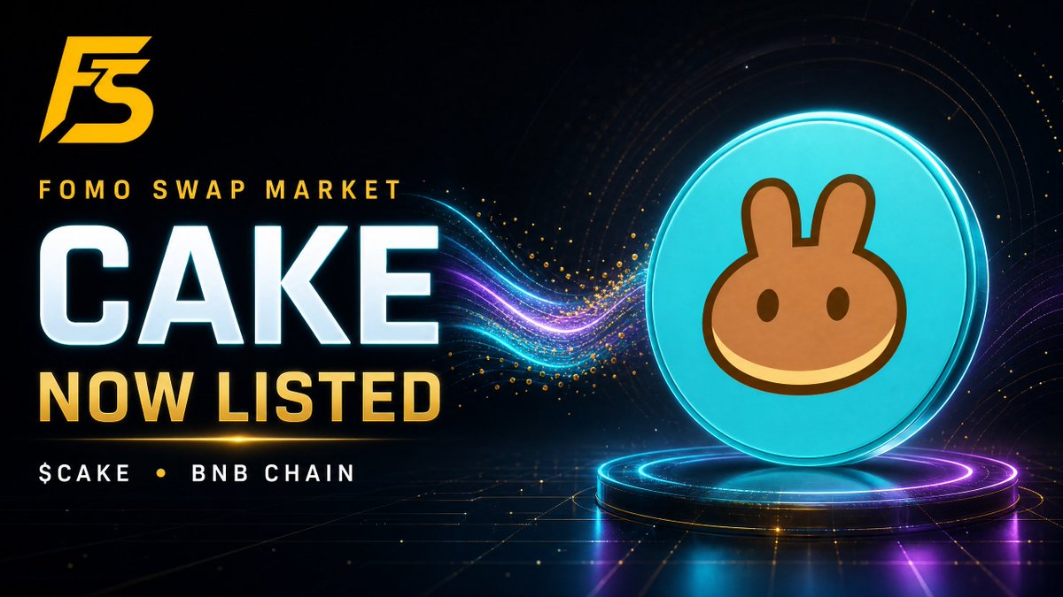FOMO_Swap's tweet photo. CAKE is now live on the FOMO Swap Market.
Track real-time price, 24H performance, volume, and on-chain liquidity for PancakeSwap Token’s $CAKE on BNB Chain, with TradingView charts prioritized on the token page. 
Explore ：https://t.co/fkbcvZPC5J
#FOMOSwap #CAKE #PancakeSwap #BNBChain #DeFi