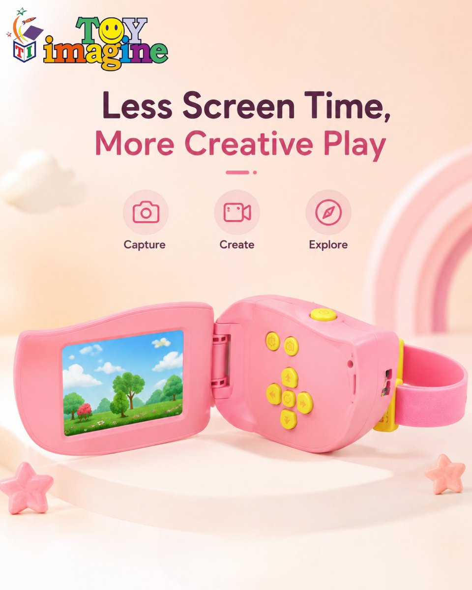 DigitalEBH's tweet photo. Kids spend enough time watching screens. What if they used one to create instead?๐ธ
The Toy Imagine Kids Digital Camera lets little explorers capture photos, record videos and see the world through their own eyes.
#toyImagine #kidsCamera #creativePlay #kidstoys https://t.co/wFtbNFbgXf