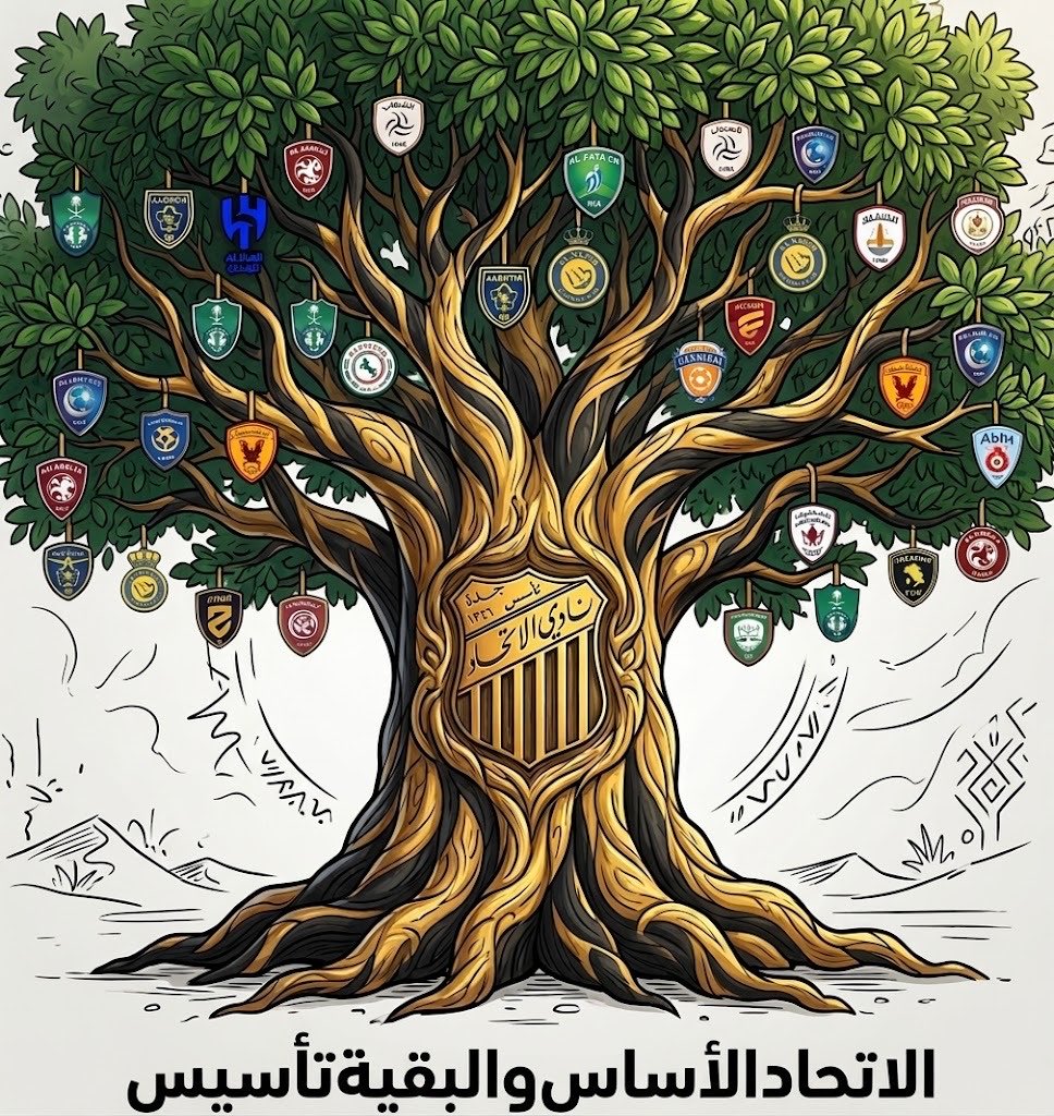 itti_aziz_itti's tweet photo. من جذور هذا الوطن🇸🇦 وُلدت الحكاية ، ومن عميدها تفرّعت مسيرة الكرة السعودية.. 
#الاتحاد أولاً ، ومن بعده يُكتب التاريخ 💛🖤
#الاتحاد_الاساس_والبقيه_تاسيس #العميد
 @PIFSaudi     @ittihad https://t.co/e92NigpvLY