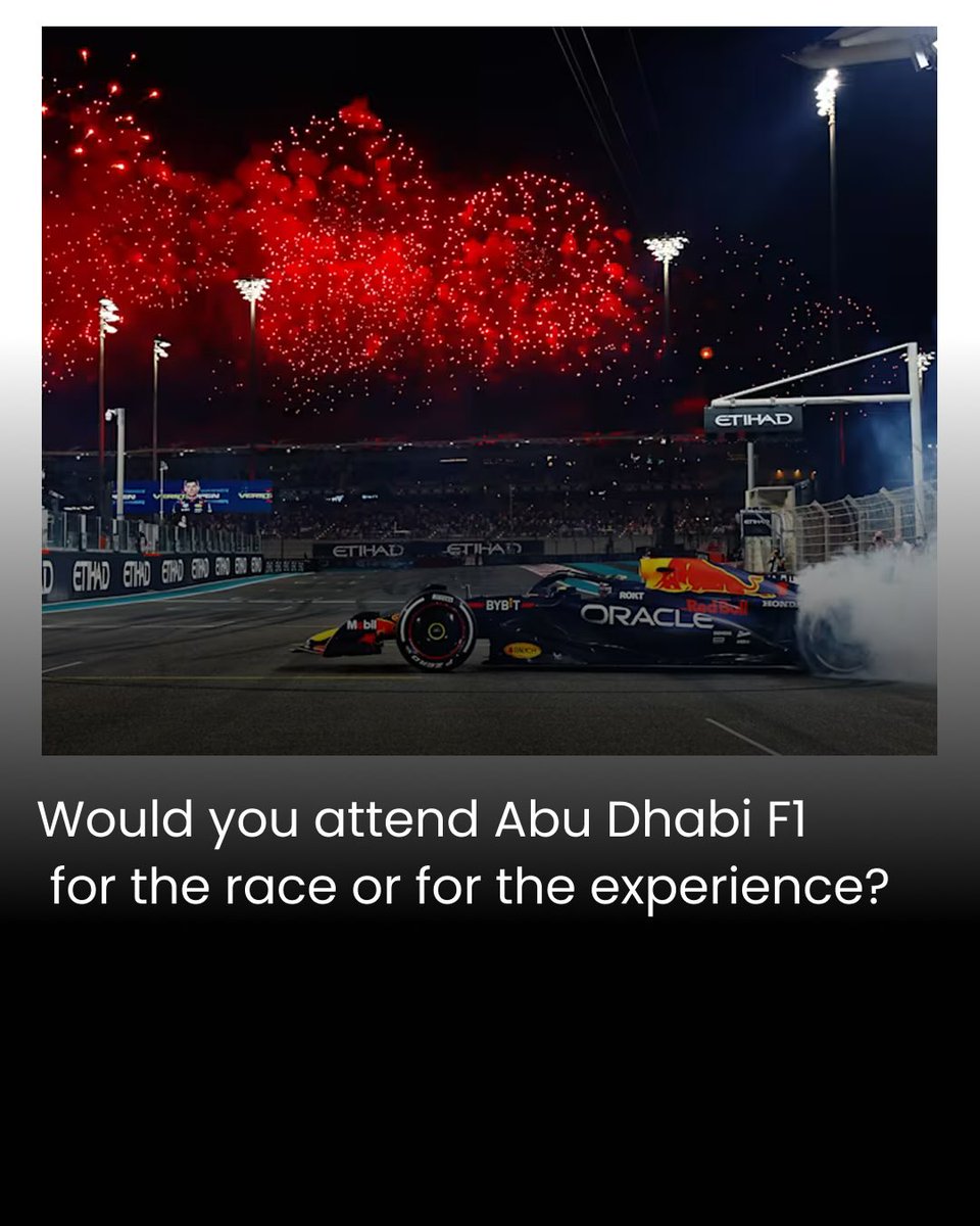reyvicko's tweet photo. Abu Dhabi F1 is more than a race. It’s speed, culture, yachts, concerts, fashion and fireworks—motorsport on a global scale. Would you come for the race or everything around it? https://t.co/jNvEdrUheW