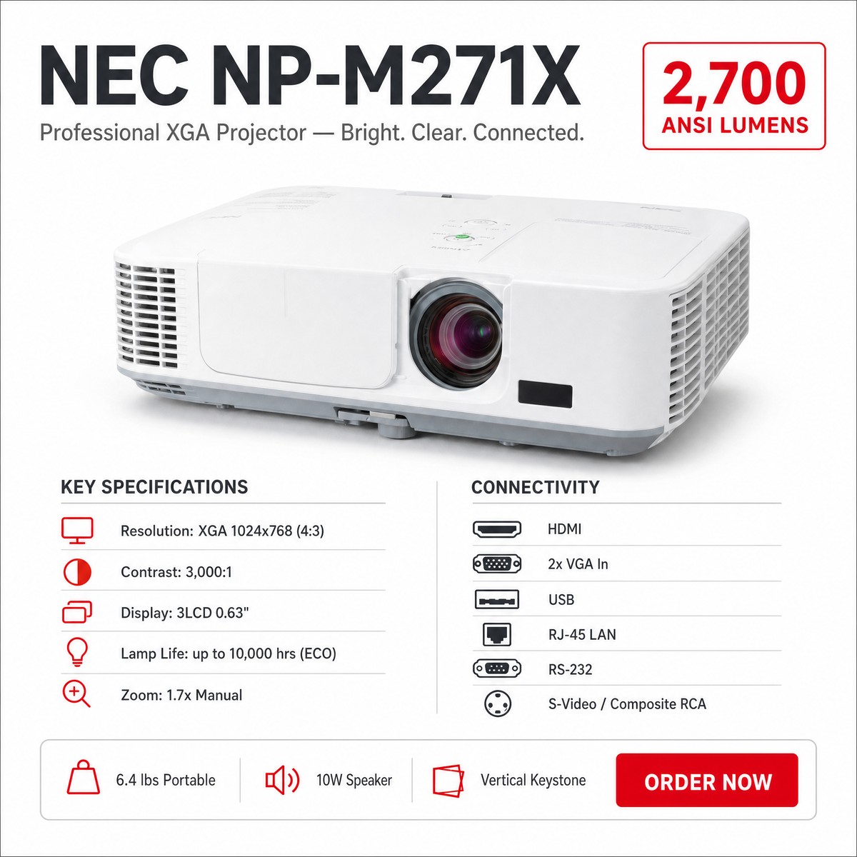 Triipsyy's tweet photo. Refurbished NEC M271X Projector, RM1099. 2700 ANSI Lumens with crisp XGA resolution, ideal for classrooms, offices, and home use. Excellent working condition with 3-month warranty. Available at Aries Technology, Seremban 2. https://t.co/d4RIFJ4v1O