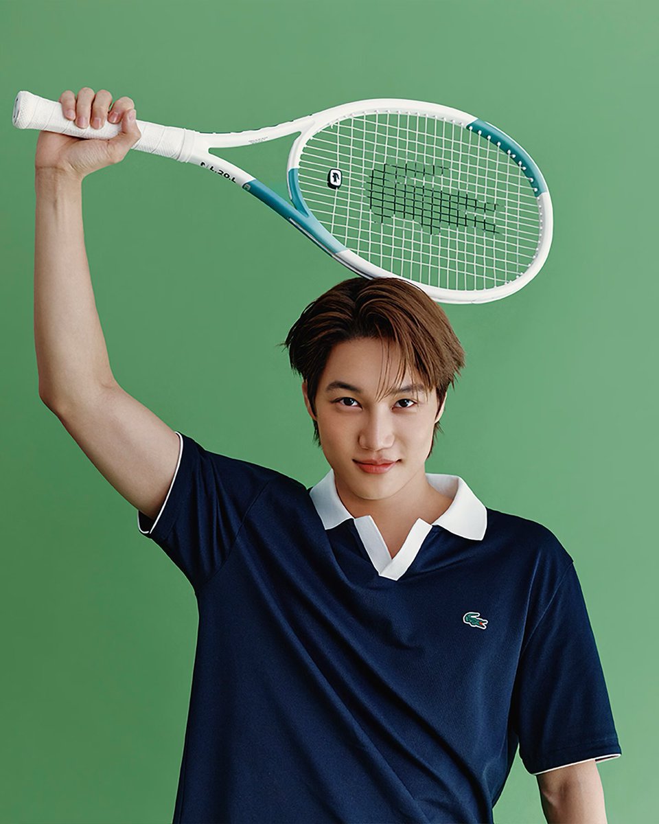 kaidiction's tweet photo. lacoste gives him such a youthful look i’m so in love. he’s genuinely the perfect model for this brand https://t.co/70jI7eGYOl