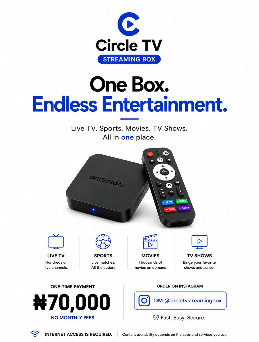 website_nerd's tweet photo. The Circle TV Streaming Box is a Google TV box that gives you access to premium content like Live TV, Live Sports, Movies and TV shows across all popular streaming platforms.

With Circle TV, you don't have to pay separate monthly subscriptions for each streaming platform. https://t.co/9VNbBtN4tj