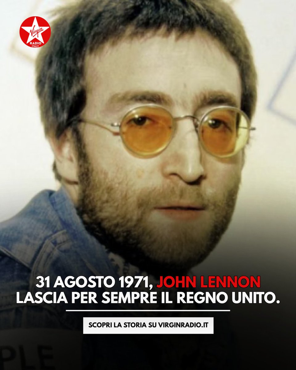VirginRadioIT's tweet photo. 31 agosto 1971
@johnlennon lascia l’Inghilterra per trasferirsi definitivamente negli USA 🔴 Scopri la storia di quando disse di no a Francis Ford Coppola per Apocalypse Now: https://t.co/cN36B4dpi2

#JohnLennon #TheBeatles #StayRock #VirginRadio #StyleRock https://t.co/2x860bmJ4R