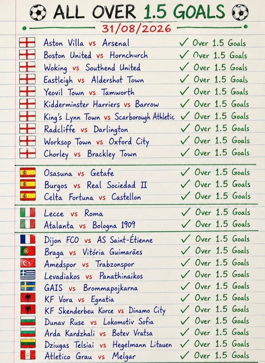 Bigmoneytips91's tweet photo. Over 1.5 goals 
Monday prediction https://t.co/H3zQn0v83P