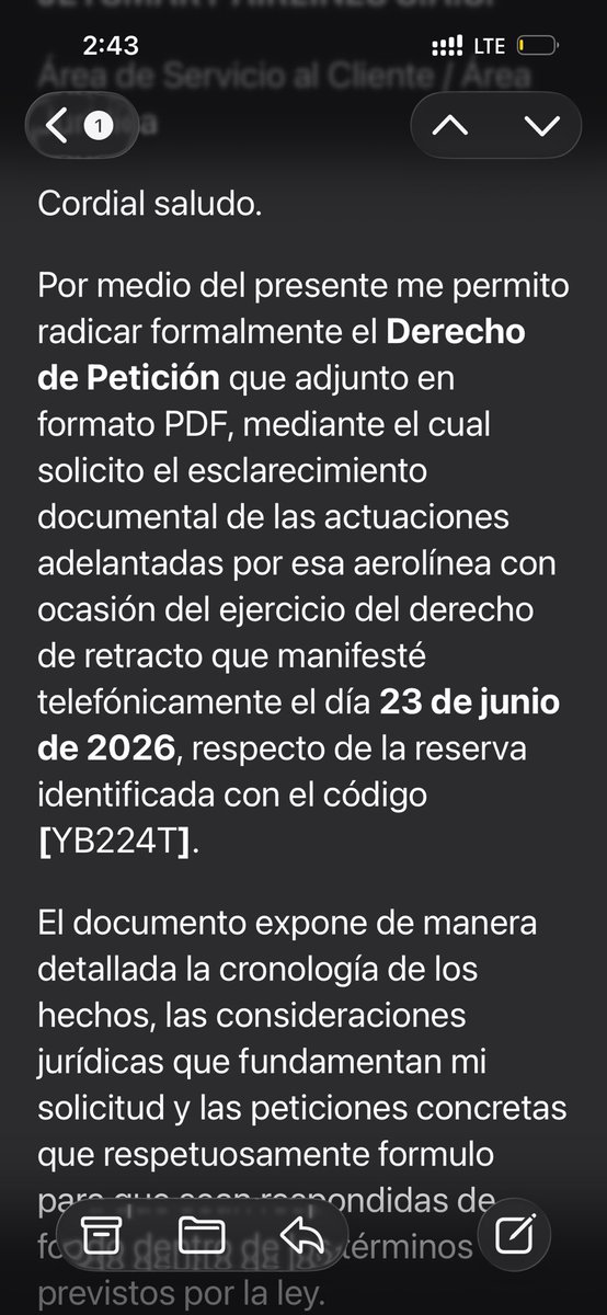 storoPAZ's tweet photo. Hace 61 días radiqué un derecho de petición ante @VuelaJetSMART porque aunque hice una solicitud explícita derecho retracto decidieron radicarla días después para hacerla efectiva como han devolución. 
61 días y no me han devuelto mi dinero. Que opinará la @sicsuper? https://t.co/zIsCVKMmOA